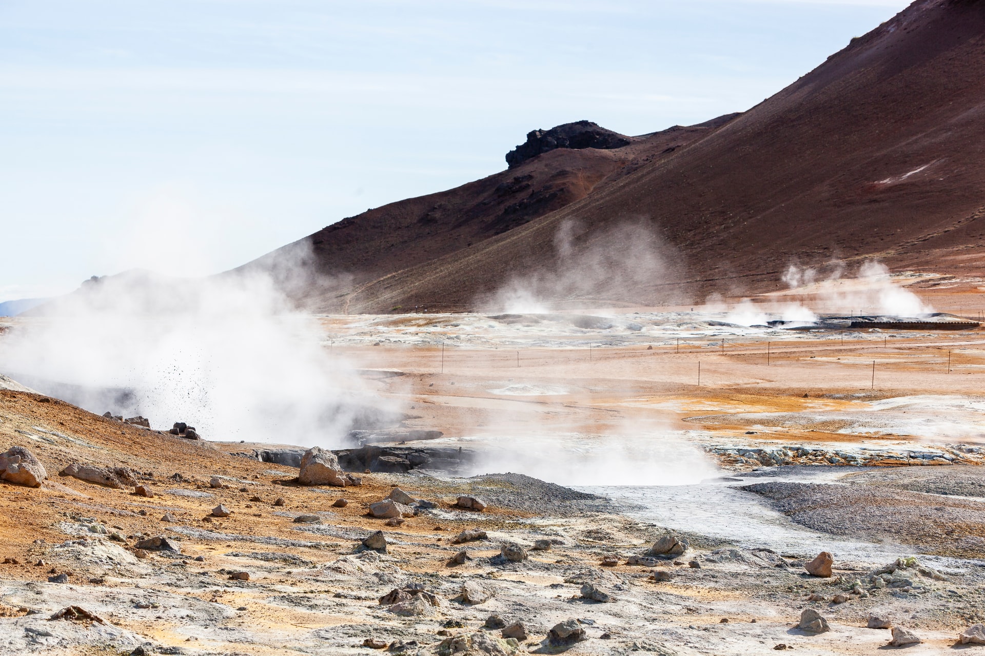 Geothermal energy billows from the ground