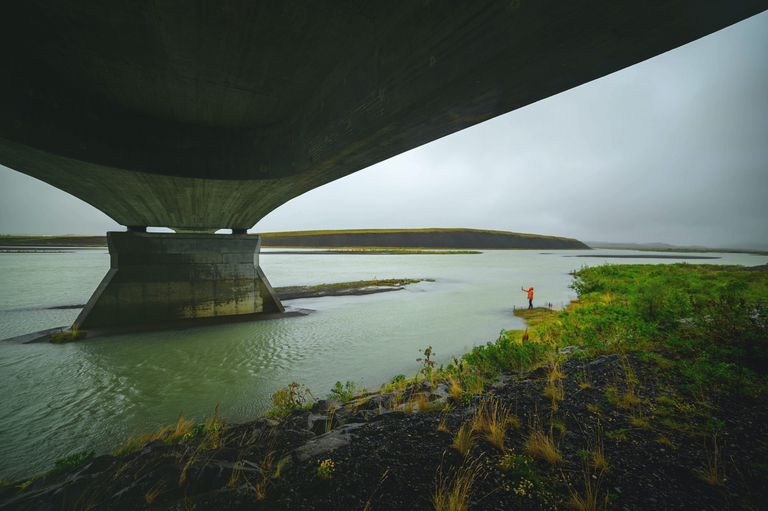 A bridge crossing over an Icelandic river