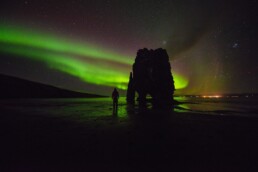 The Northern Lights above Hv&iacute;tserkur.