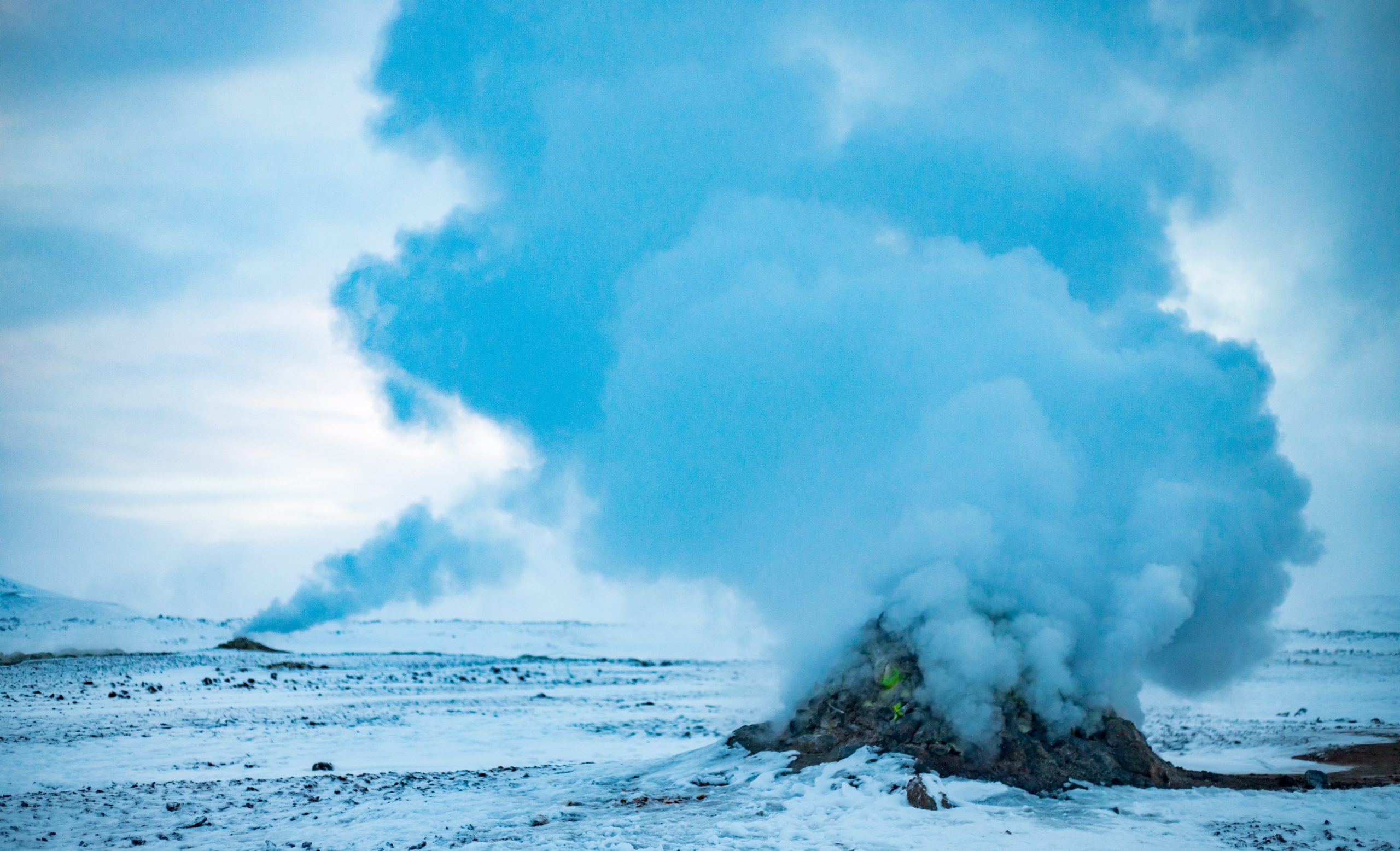 Geyser during the winter in Iceland