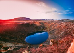 keri&eth; crater at sunset