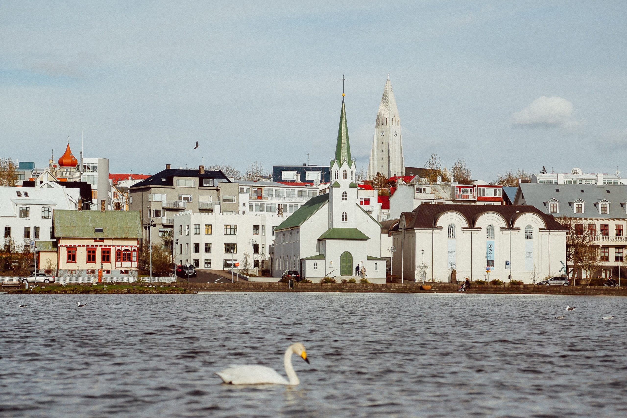 A white church in Reykjavík
