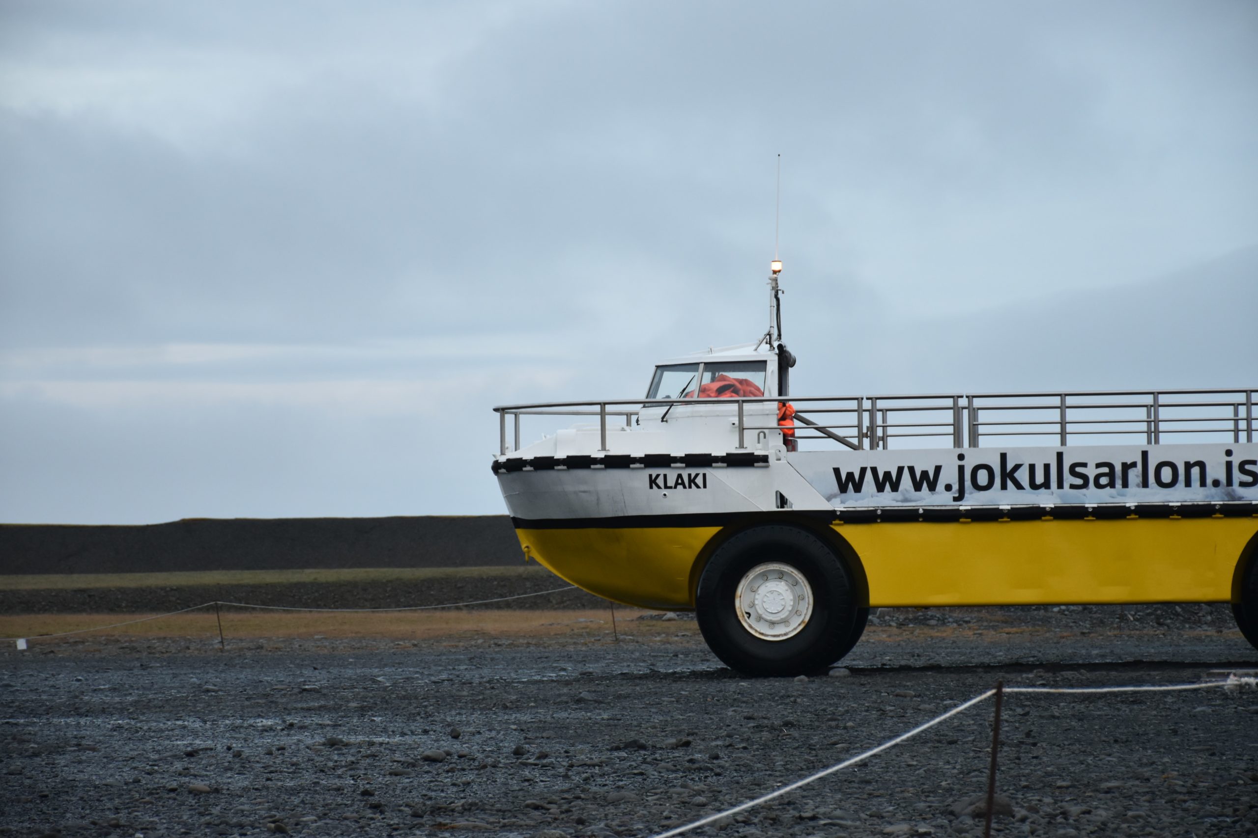 An amphibious vehicle in Iceland