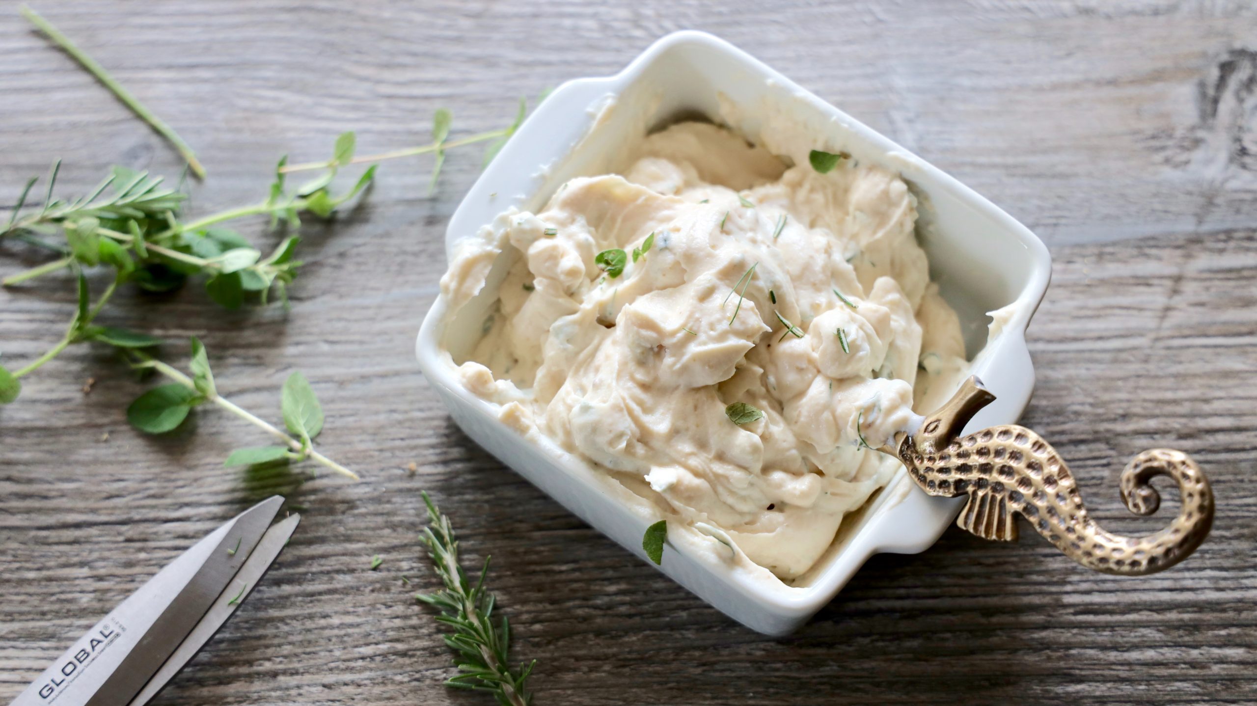 Blended food in a casserole dish