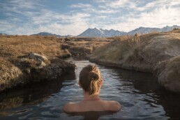 Woman in a natural hot spring