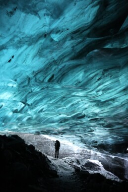 ice caving in january in Iceland