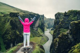hiking in Fja&eth;r&aacute;rglj&uacute;fur canyon